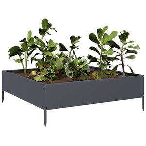 vidaXL Garden Raised Bed Anthracite 100x100x33.5 cm Steel