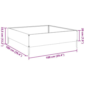 vidaXL Garden Raised Bed Anthracite 100x100x33.5 cm Steel