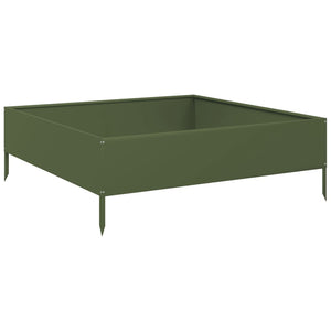 vidaXL Garden Raised Bed Olive green 100x100x33.5 cm Steel