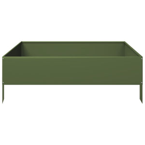 vidaXL Garden Raised Bed Olive green 100x100x33.5 cm Steel