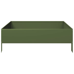 vidaXL Garden Raised Bed Olive green 100x100x33.5 cm Steel