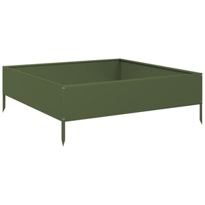 vidaXL Garden Raised Bed Olive green 100x100x33.5 cm Steel