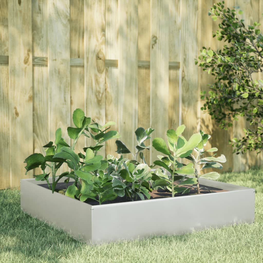 vidaXL Garden Raised Bed 100x100x33.5 cm Stainless Steel