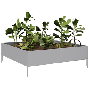 vidaXL Garden Raised Bed 100x100x33.5 cm Galvanised Steel