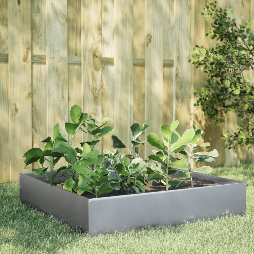 vidaXL Garden Raised Bed 100x100x33.5 cm Galvanised Steel