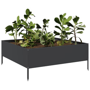 vidaXL Garden Raised Bed Black 100x100x25 cm Steel