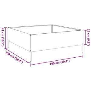 vidaXL Garden Raised Bed Black 100x100x25 cm Steel