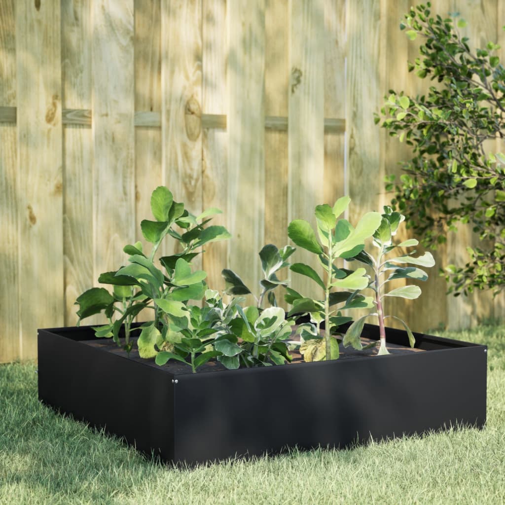 vidaXL Garden Raised Bed Black 100x100x25 cm Steel