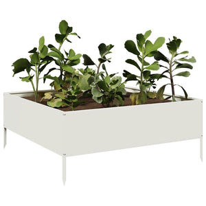 vidaXL Garden Raised Bed White 100x100x25 cm Steel