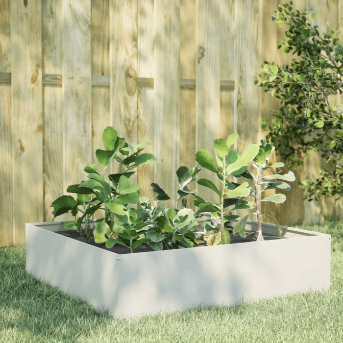 vidaXL Garden Raised Bed White 100x100x25 cm Steel