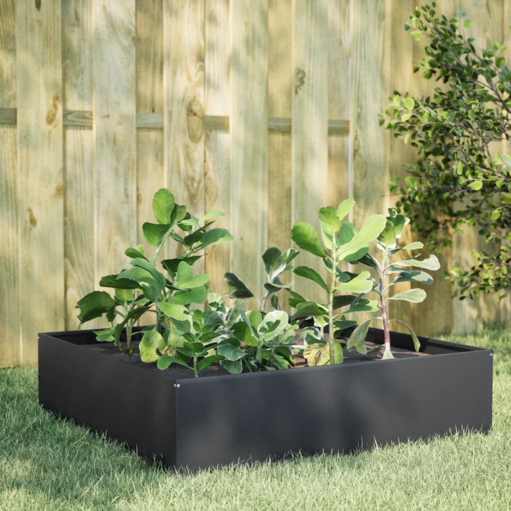 vidaXL Garden Raised Bed Anthracite 100x100x25 cm Steel