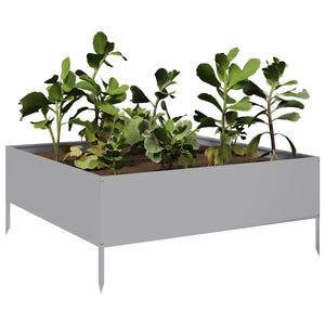 vidaXL Garden Raised Bed 100x100x25 cm Galvanised Steel