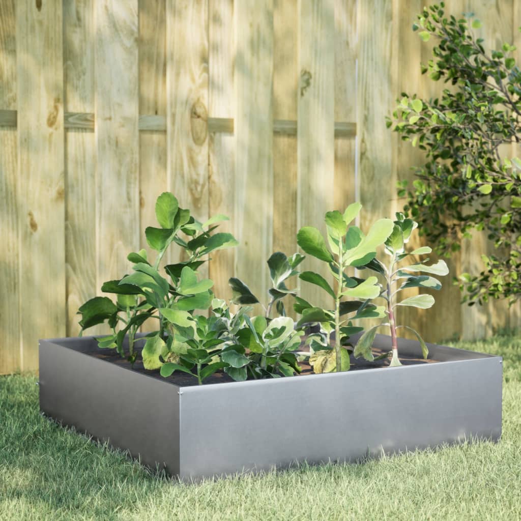 vidaXL Garden Raised Bed 100x100x25 cm Galvanised Steel