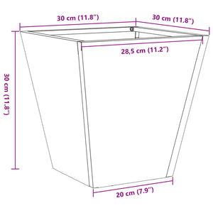 vidaXL Garden Planter Black 30x30x30 cm Steel