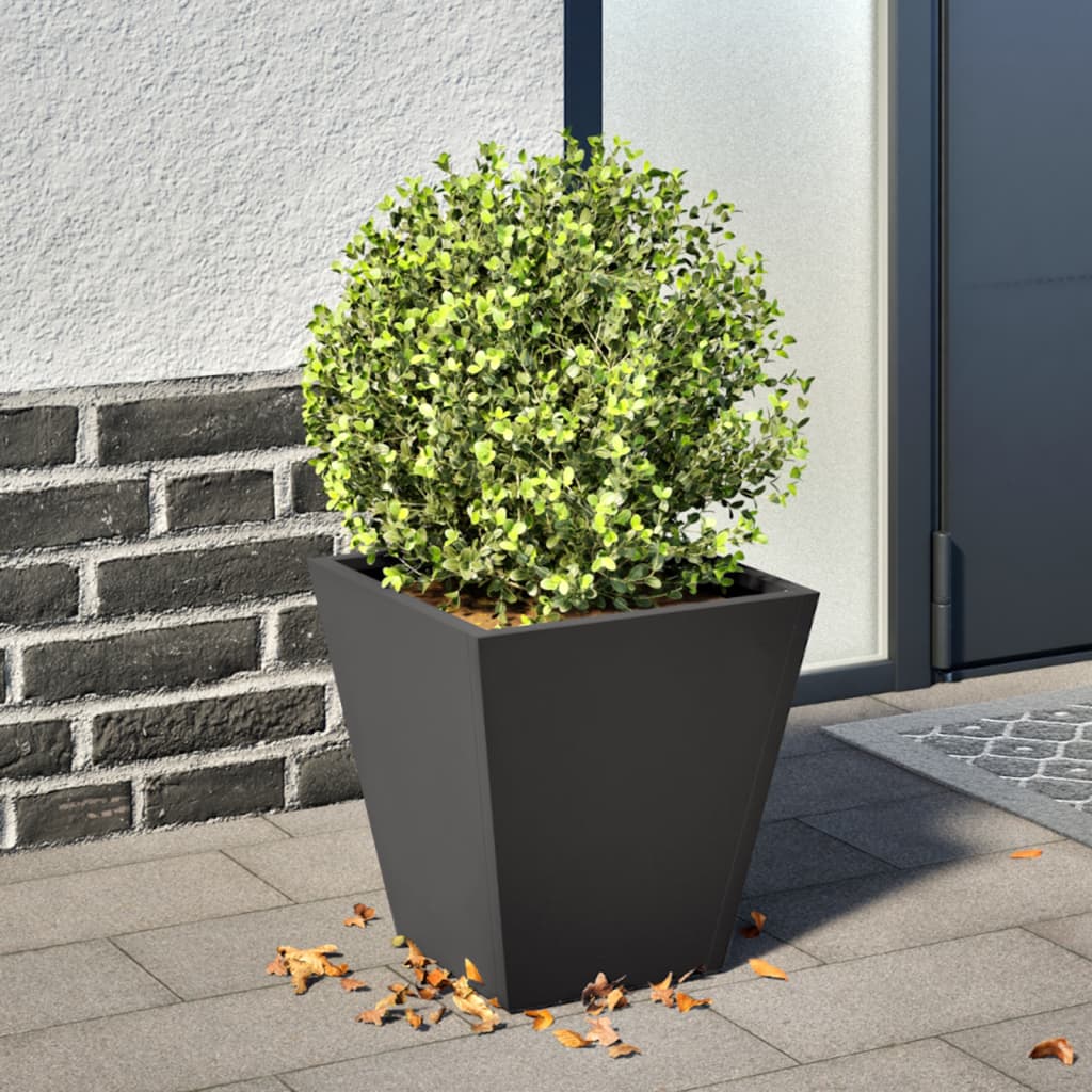 vidaXL Garden Planter Black 30x30x30 cm Steel