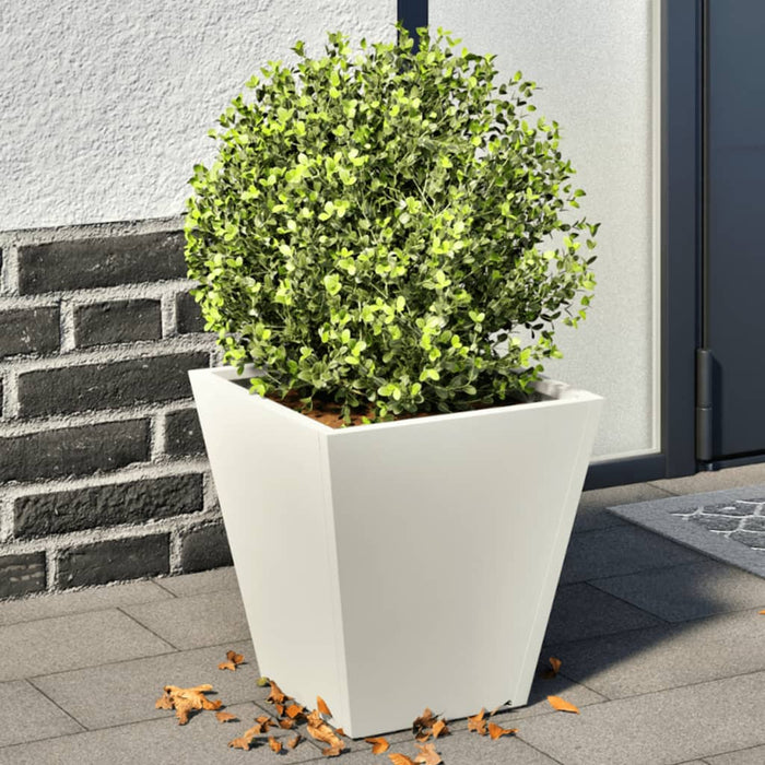 vidaXL Garden Planters White 2 pcs 30x30x30 cm Steel