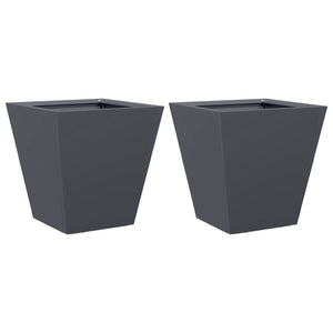 vidaXL Garden Planters Anthracite 2 pcs 30x30x30 cm Steel