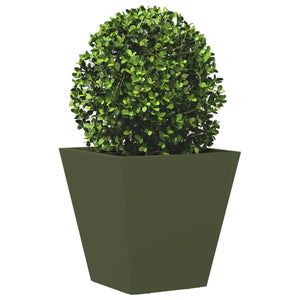 vidaXL Garden Planter Olive Green 30x30x30 cm Steel