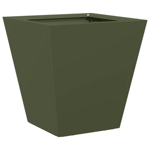 vidaXL Garden Planter Olive Green 30x30x30 cm Steel