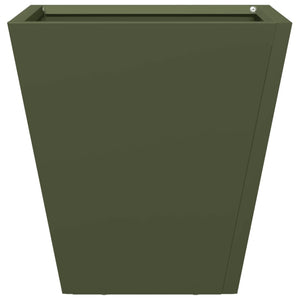 vidaXL Garden Planters Olive Green 2 pcs 30x30x30 cm Steel