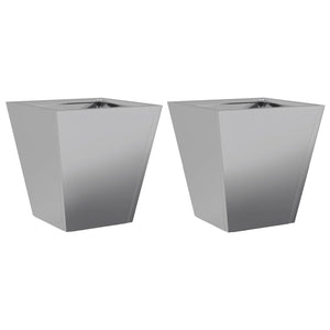 vidaXL Garden Planters 30x30x30 cm 2 pcs Galvanised Steel