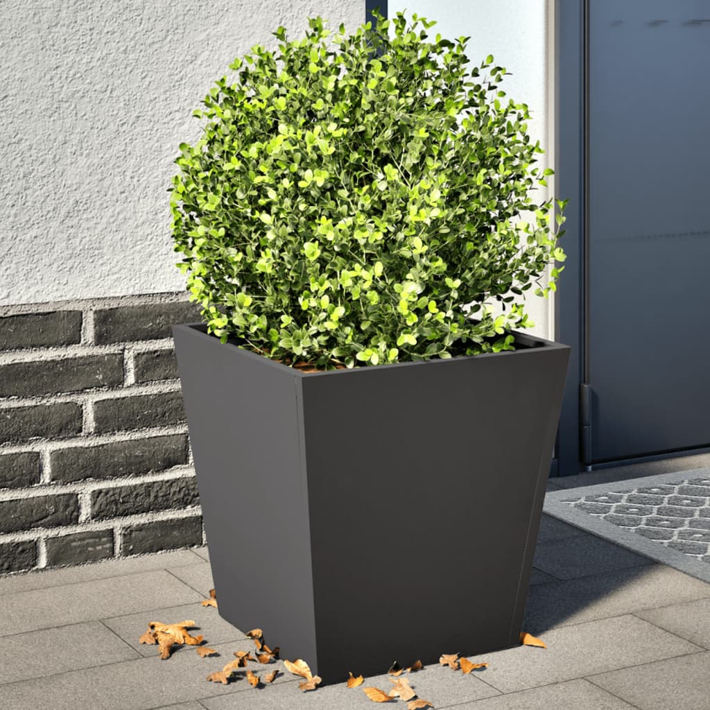 vidaXL Garden Planters Black 2 pcs 40x40x40 cm Steel