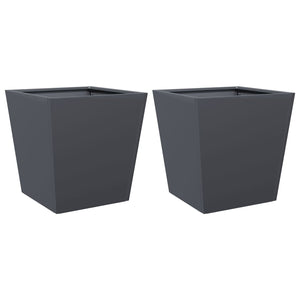 vidaXL Garden Planters Anthracite 2 pcs 40x40x40 cm Steel