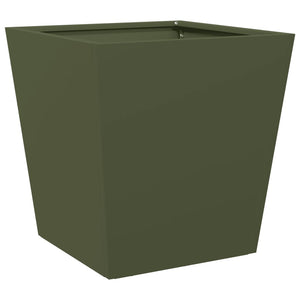 vidaXL Garden Planters Olive Green 2 pcs 40x40x40 cm Steel