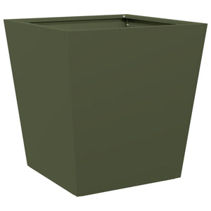 vidaXL Garden Planters Olive Green 2 pcs 40x40x40 cm Steel