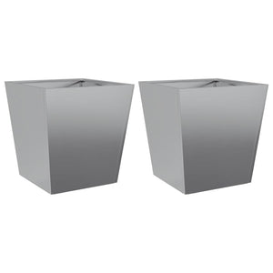 vidaXL Garden Planters 40x40x40 cm 2 pcs Galvanised Steel