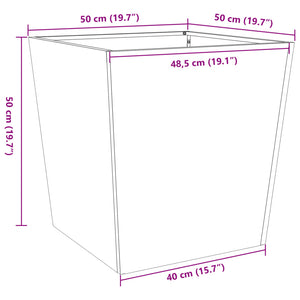 vidaXL Garden Planter Black 50x50x50 cm Steel