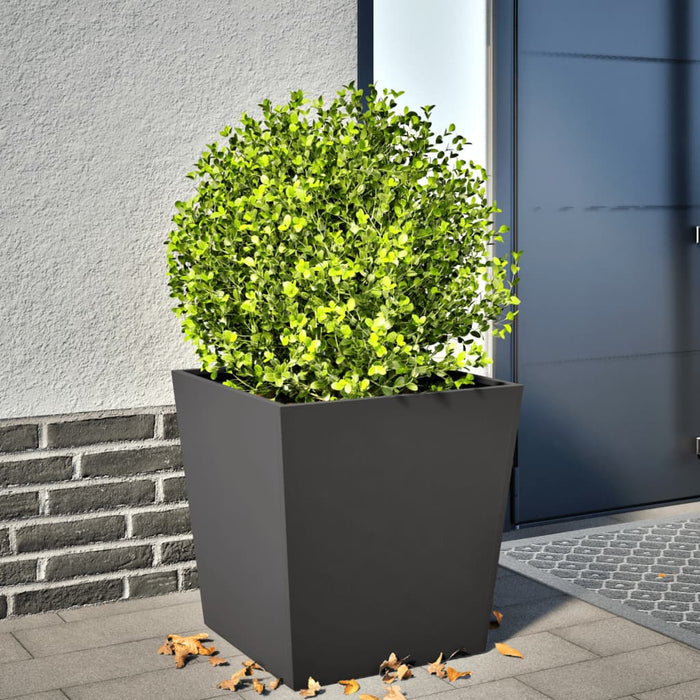 vidaXL Garden Planter Black 50x50x50 cm Steel