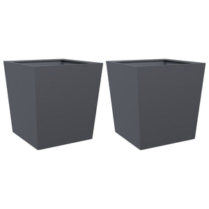 vidaXL Garden Planters Anthracite 2 pcs 50x50x50 cm Steel