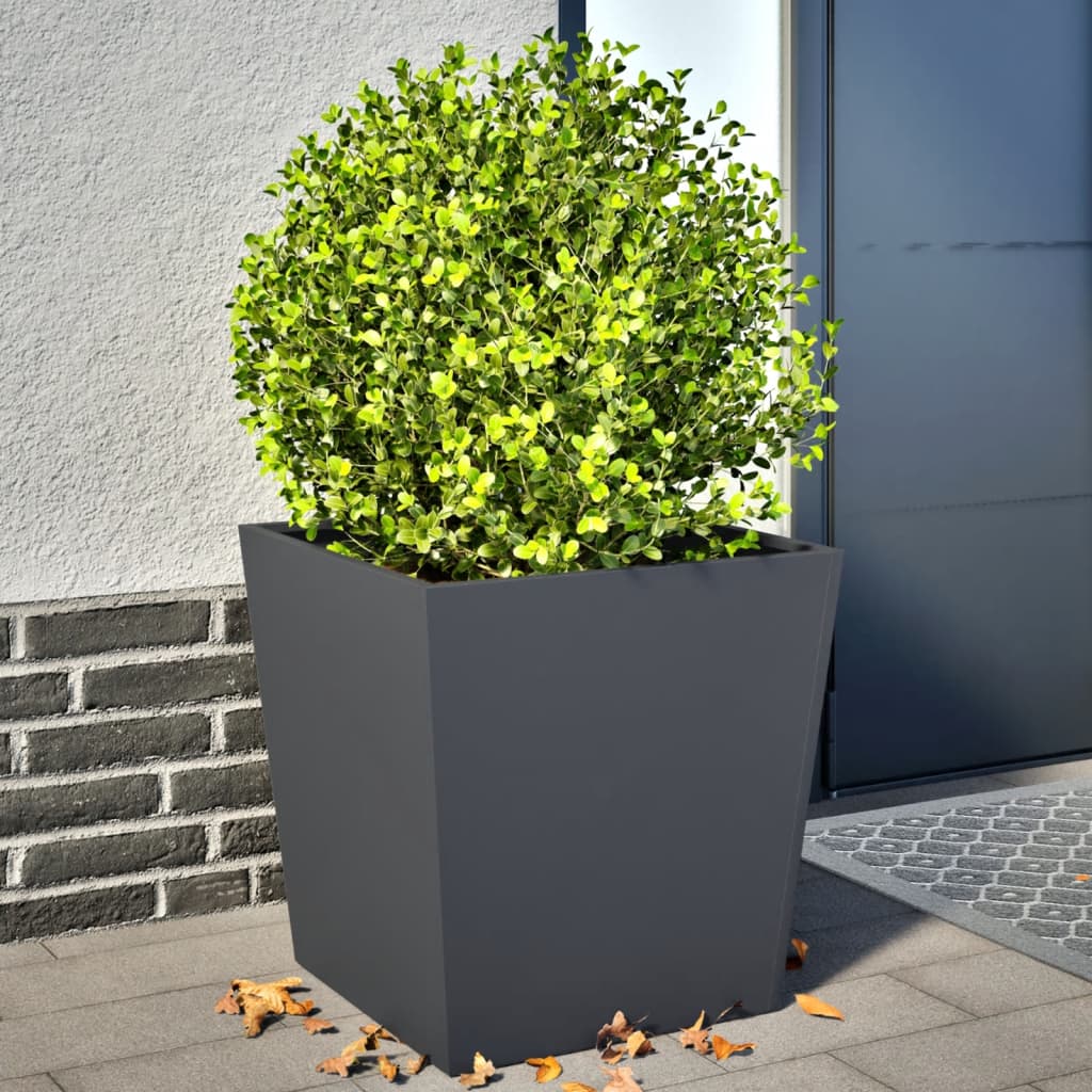 vidaXL Garden Planters Anthracite 2 pcs 50x50x50 cm Steel