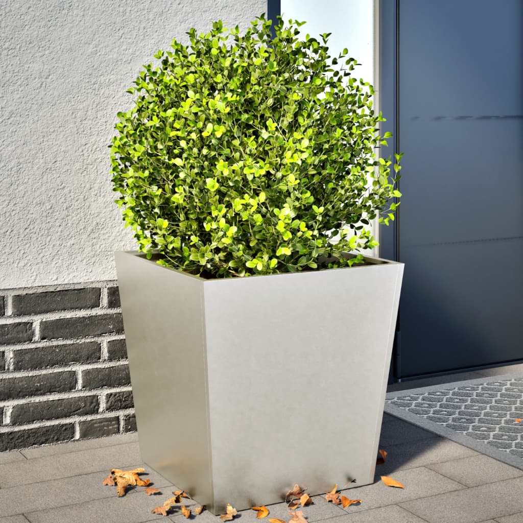 vidaXL Garden Planters 50x50x50 cm 2 pcs Stainless Steel