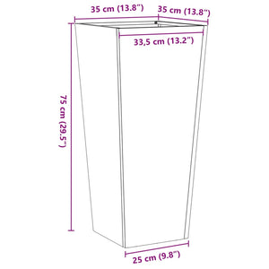 vidaXL Garden Planter White 35x35x75 cm Steel