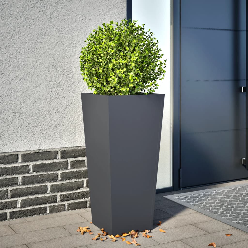 vidaXL Garden Planter Anthracite 35x35x75 cm Steel