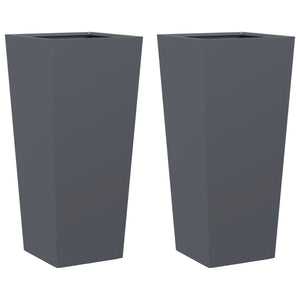 vidaXL Garden Planters Anthracite 2 pcs 35x35x75 cm Steel