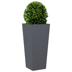 vidaXL Garden Planters Anthracite 2 pcs 35x35x75 cm Steel