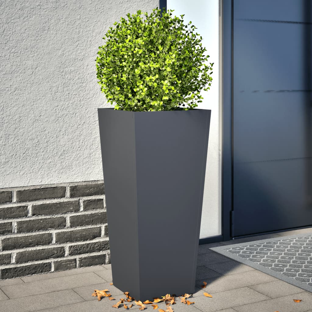 vidaXL Garden Planters Anthracite 2 pcs 35x35x75 cm Steel