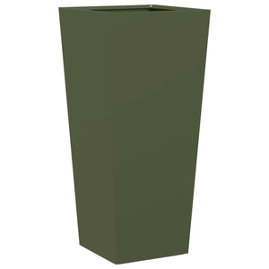 vidaXL Garden Planters Olive Green 2 pcs 35x35x75 cm Steel