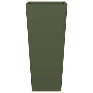 vidaXL Garden Planters Olive Green 2 pcs 35x35x75 cm Steel