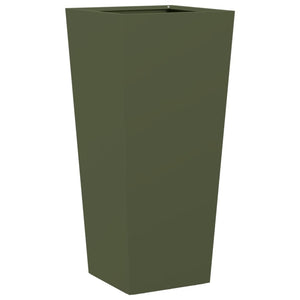 vidaXL Garden Planters Olive Green 2 pcs 35x35x75 cm Steel