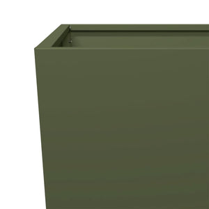 vidaXL Garden Planters Olive Green 2 pcs 35x35x75 cm Steel