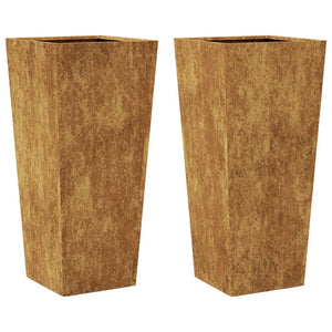 vidaXL Garden Planters 35x35x75 cm 2 pcs Corten Steel