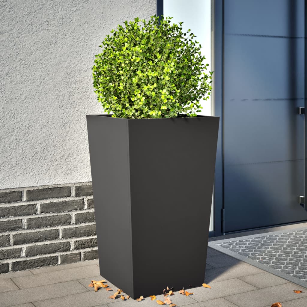 vidaXL Garden Planter Black 45x45x75 cm Steel