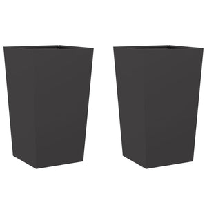 vidaXL Garden Planters Black 2 pcs 45x45x75 cm Steel