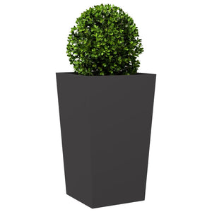 vidaXL Garden Planters Black 2 pcs 45x45x75 cm Steel