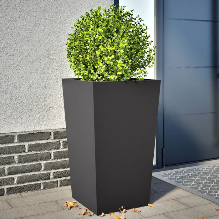 vidaXL Garden Planters Black 2 pcs 45x45x75 cm Steel