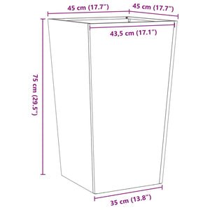 vidaXL Garden Planter White 45x45x75 cm Steel